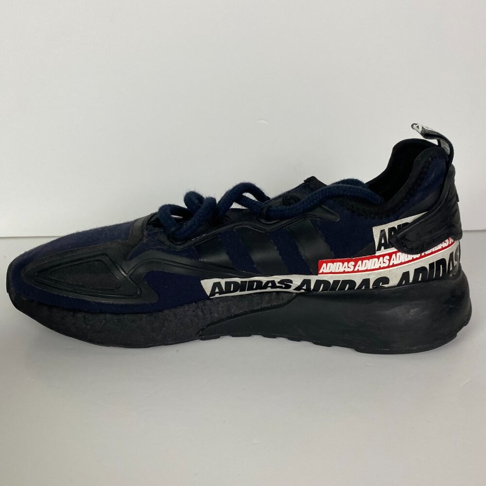 Adidas ZX 2K Boost Bold Logo Graphic Shoes Men's 10.5 Black Originals Sneakers - Picture 10 of 13